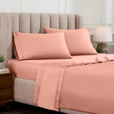 Egyptian Cotton Sateen Sheet Set 1500 Thread Count Dusted Rose